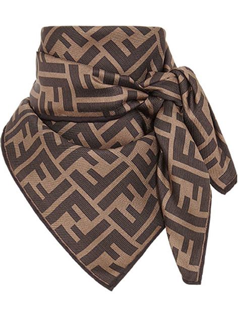 foulard fendi vintage milano|Brown silk foulard .